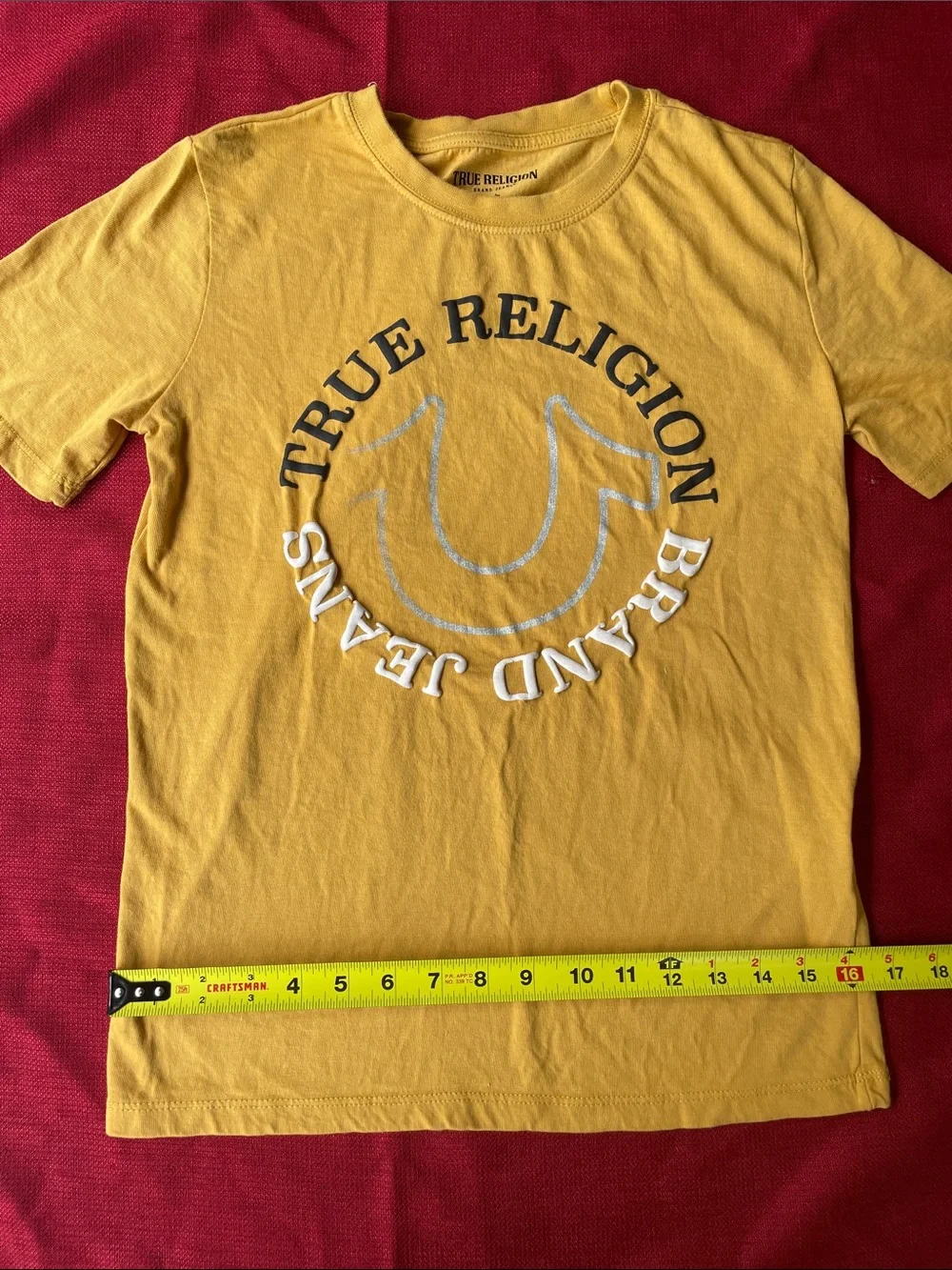 True Religion Yellow Short Sleeve Logo Tee